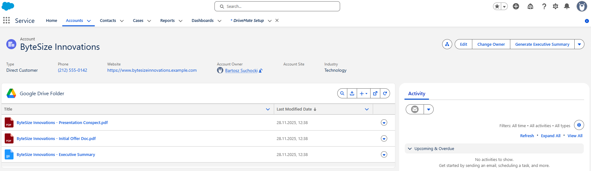 DriveMate Google Drive Folder component